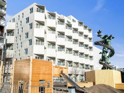 Opførelse af Kromagrafen - 10 etagers ejendom i Ørestaden